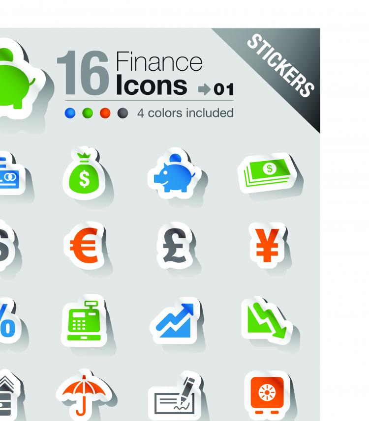 free vector The beautifully financial icon labels vector